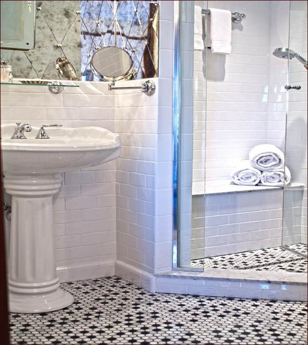 Antiqued Mirror Tiles With Rosettes
