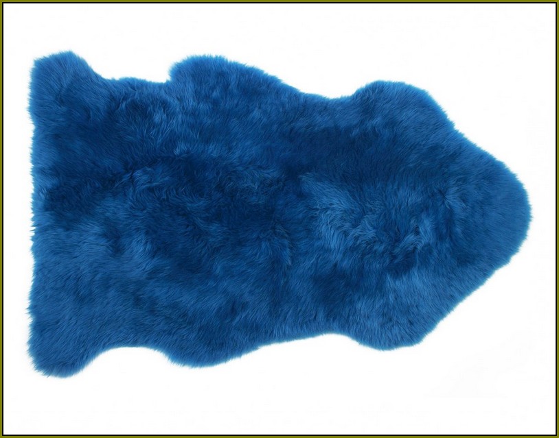Blue Sheep Skin Rug