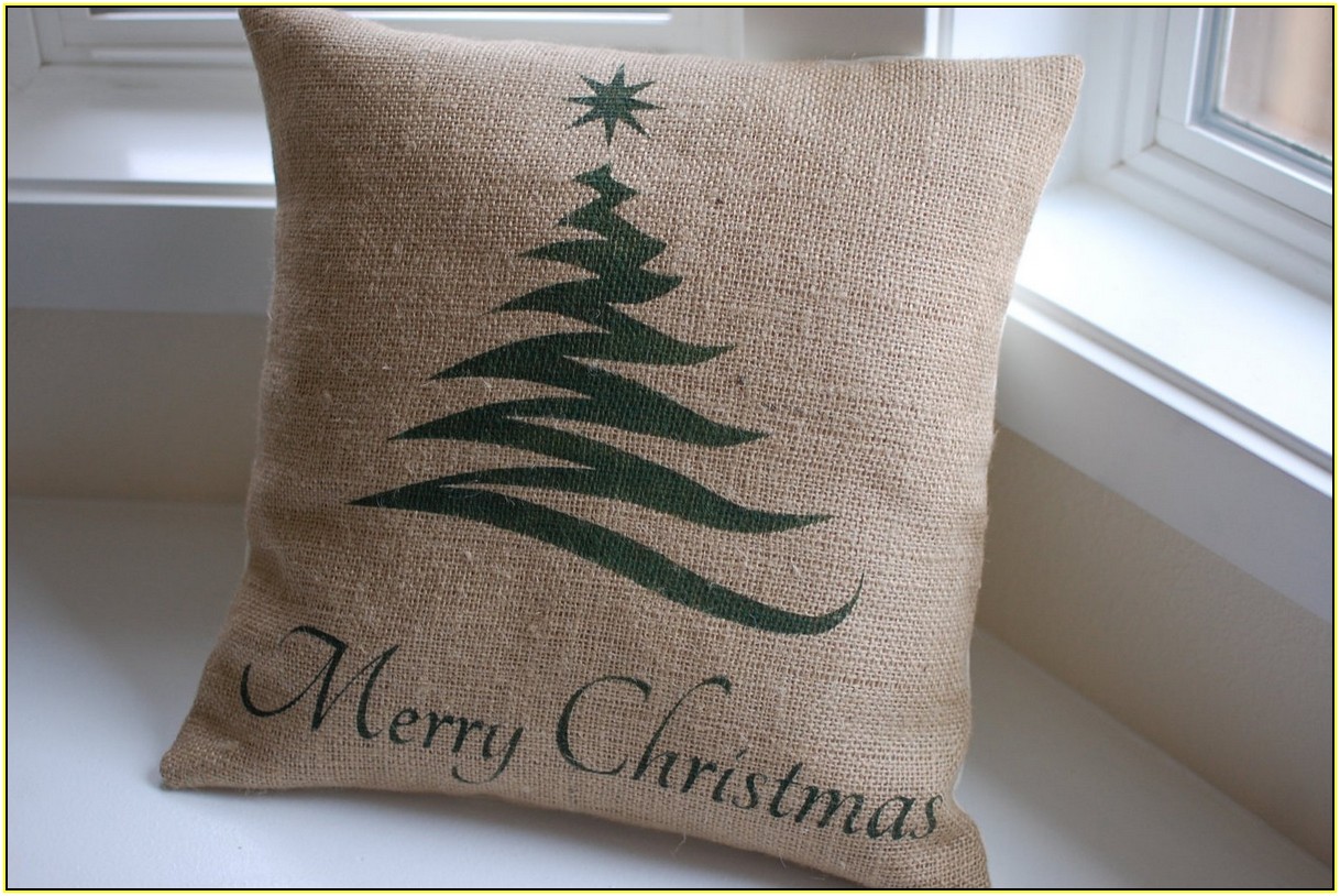 Burlap Christmas Pillows