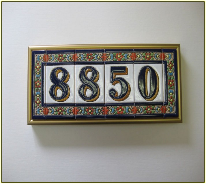 Ceramic Tile House Numbers Frame