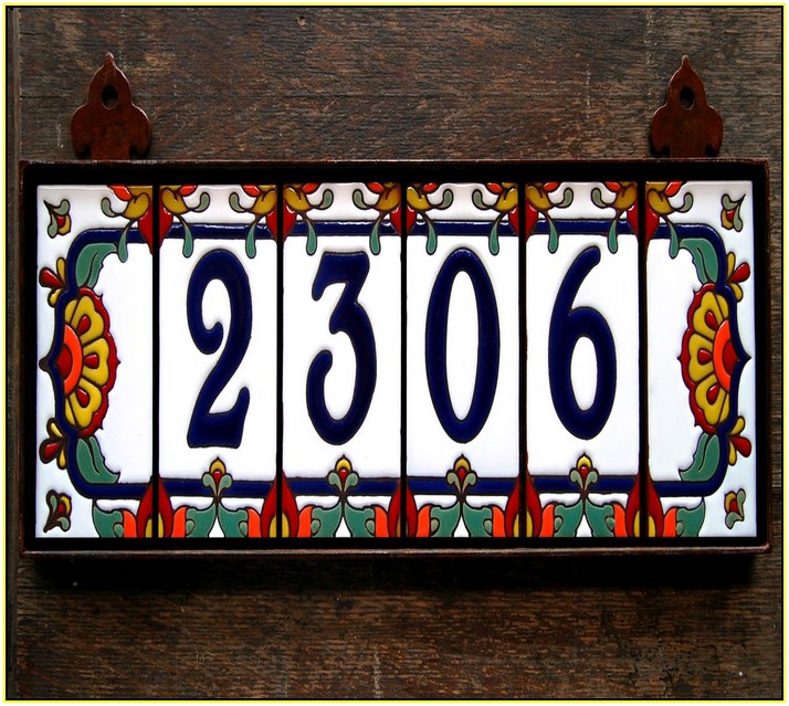 Ceramic Tile House Numbers Italian
