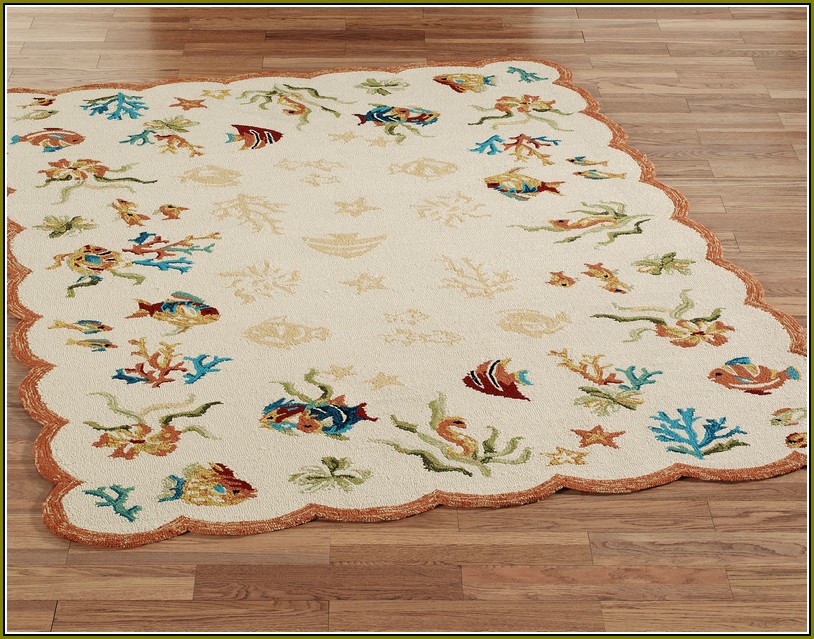Coral Area Rug 5x7