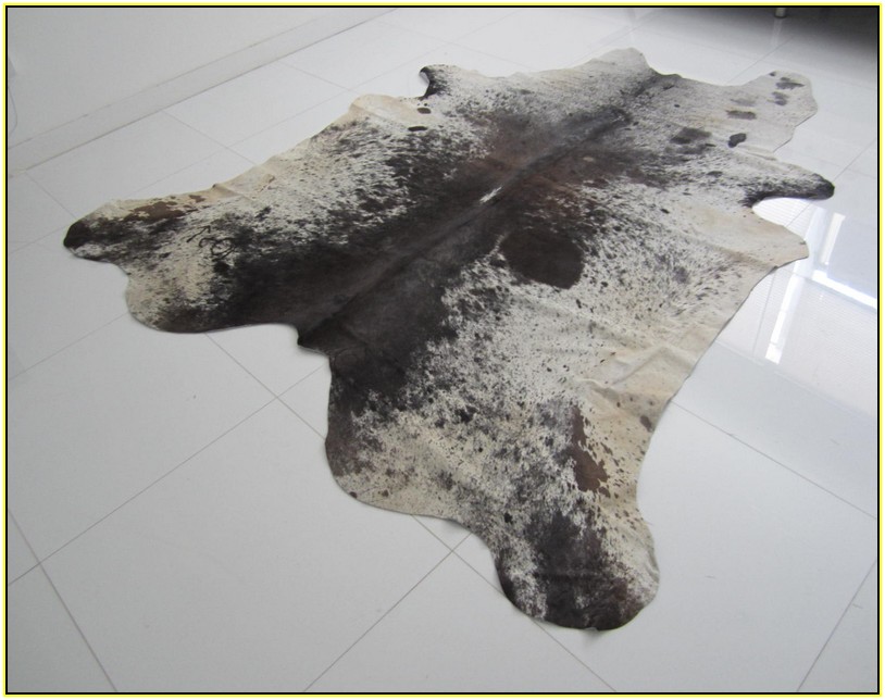 Gray And White Cowhide Rug