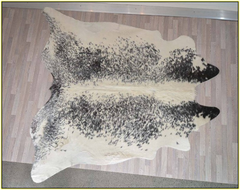 Grey And White Cowhide Rug