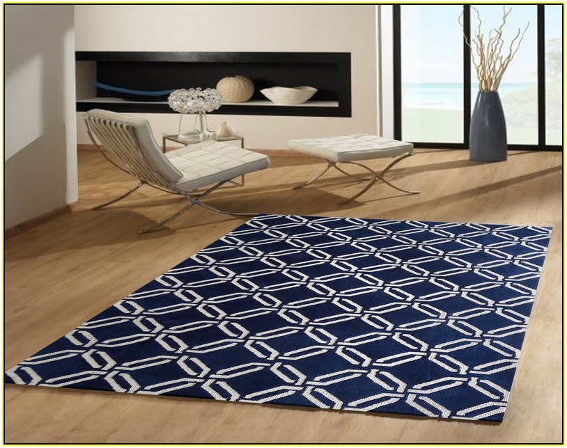 Navy And White Area Rug