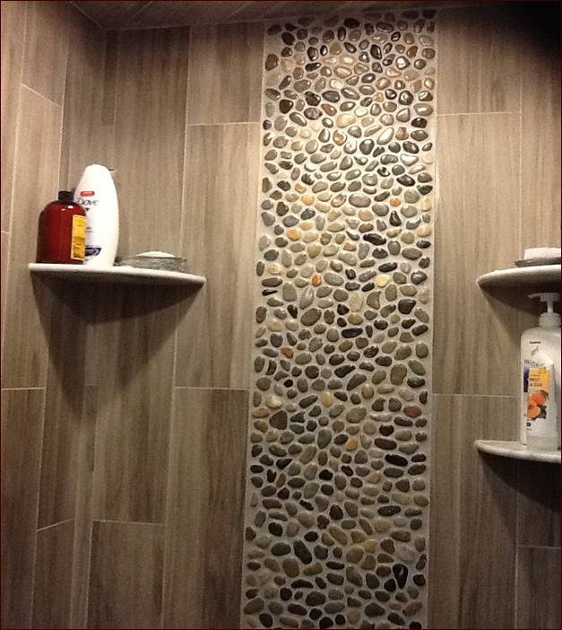 Pebble Tile Shower Walls