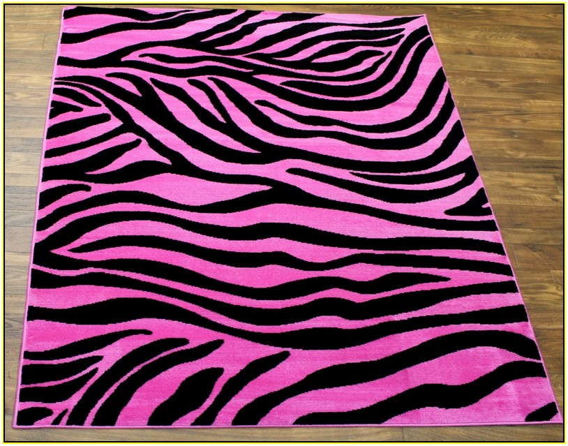 Pink Zebra Print Rug