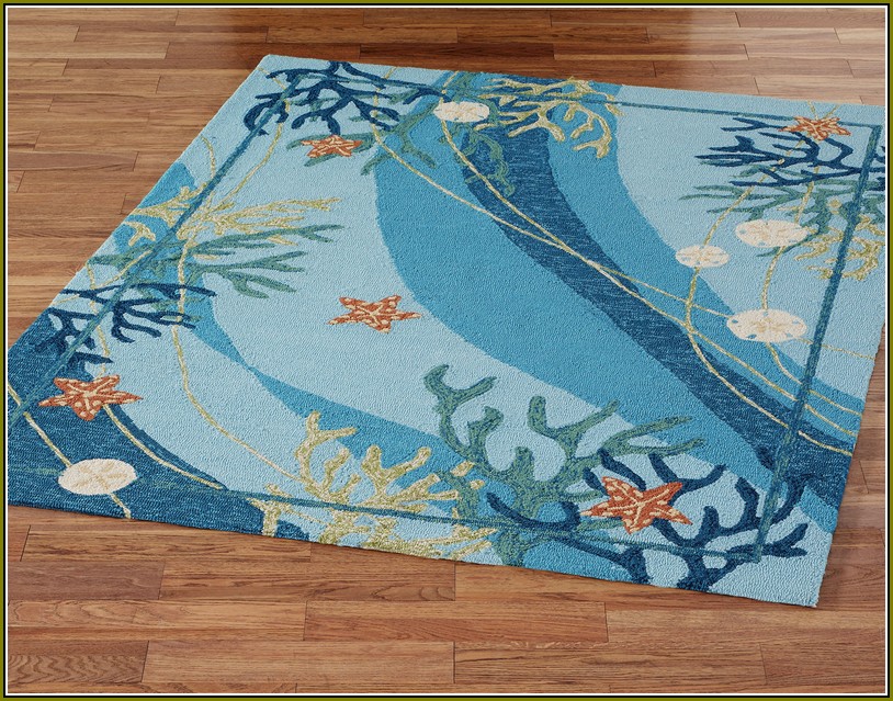 Teal And Coral Area Rug