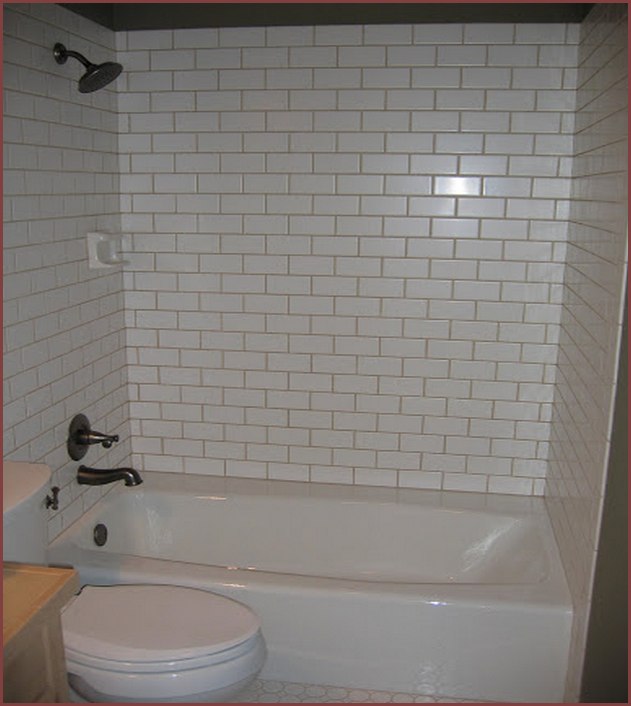White Tile Bathtub Surround
