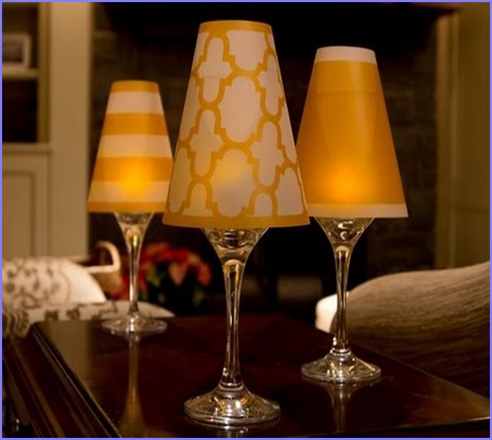 Wine Glass Lamp Shades Project