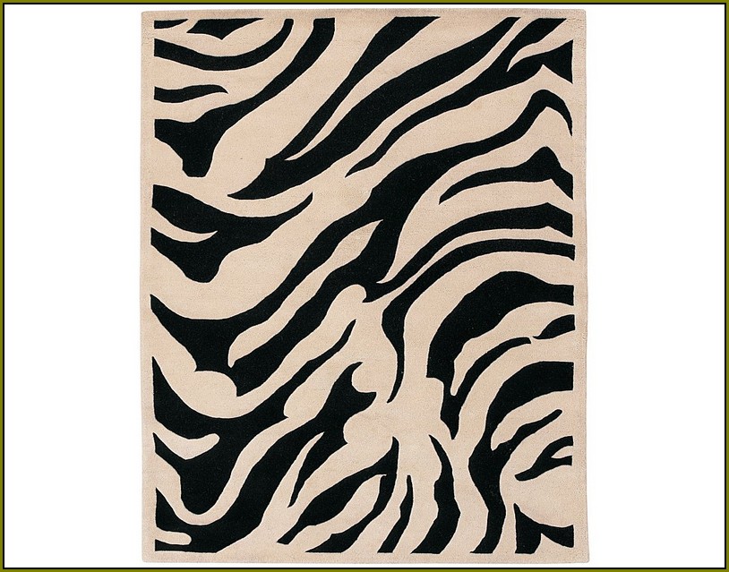 Zebra Print Area Rug 5x8