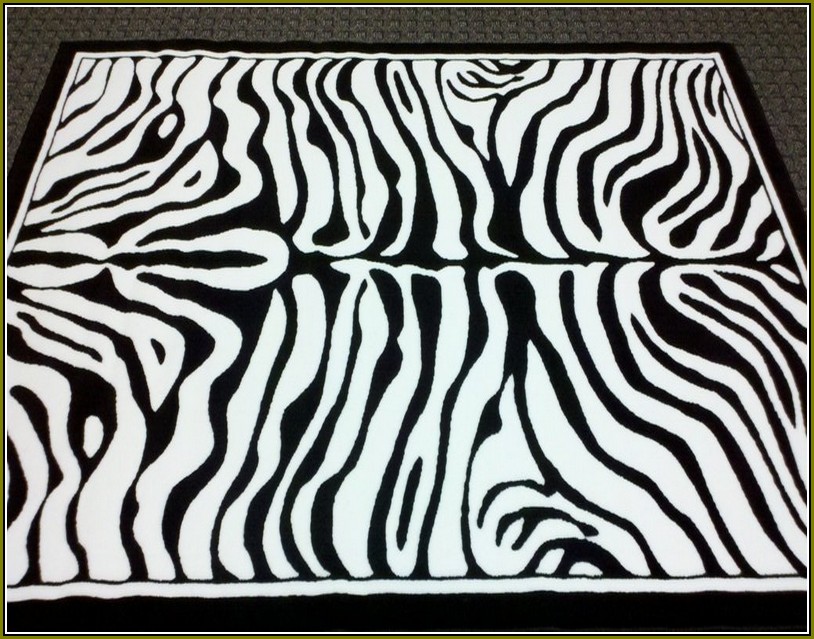 Zebra Print Area Rug 8x10