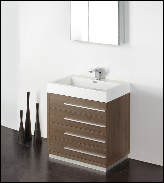 30 Inch Bathroom Vanity With Left Side Drawers Image