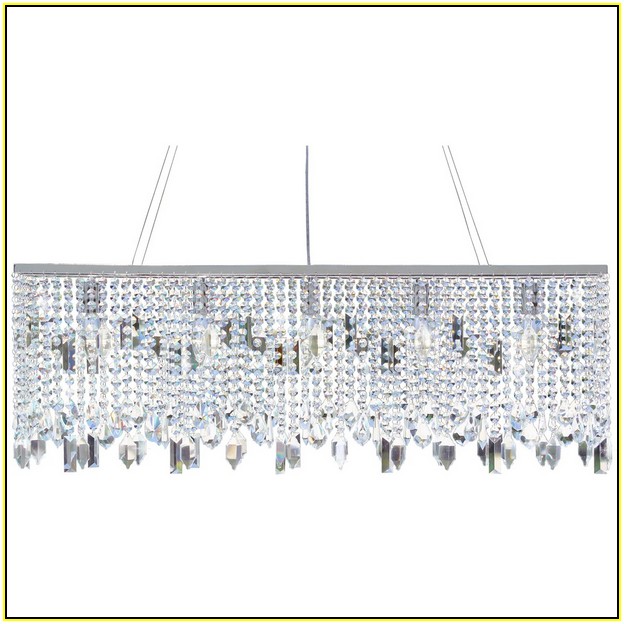 40 Inch Chrome Finished Rectangular Crystal Chandelier