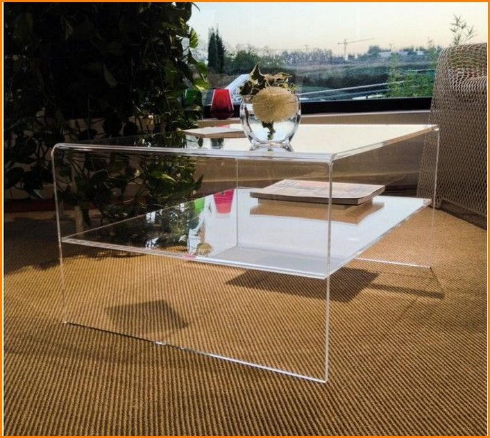 Acrylic Coffee Table With Shelf