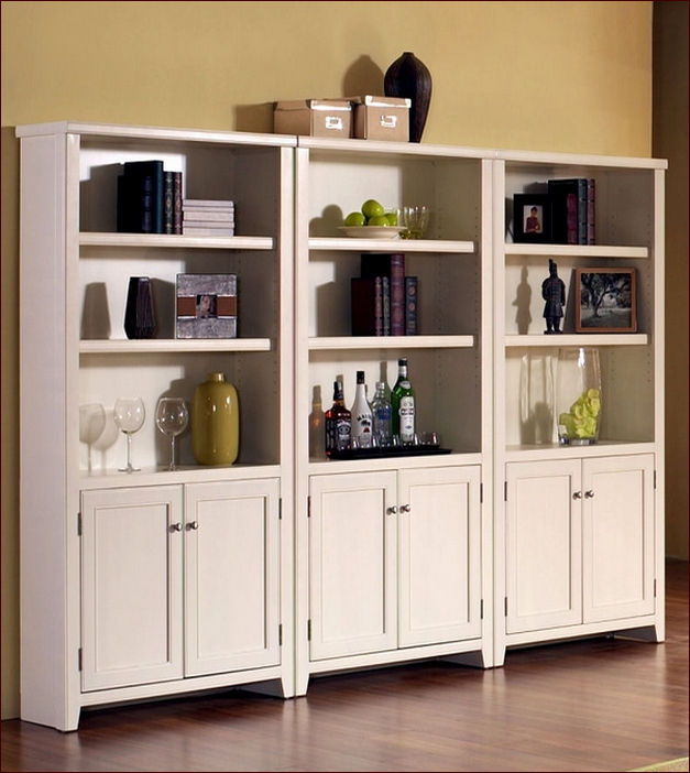 Bookcase With Doors White