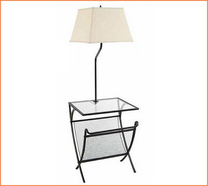 Floor Lamp With Table And Magazine Rack