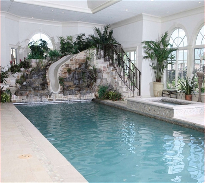 Indoor Design Swiming Pool Design With Slides