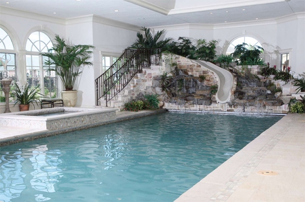 Indoor Swiming Pool Design With Slides
