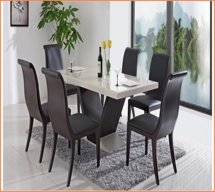 Marble Dining Table And 6 Chairs