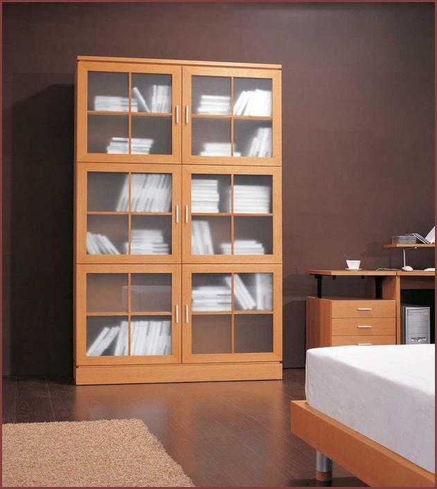 Modern Bookcase For Glass Doors