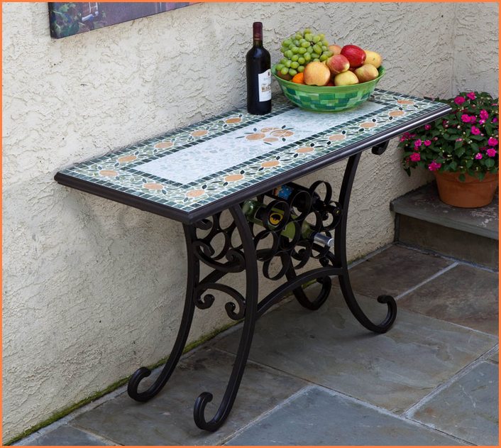 Outdoor Console Table Aluminum