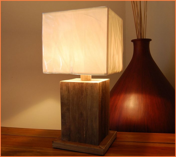 Reclaimed Wood Table Lamp