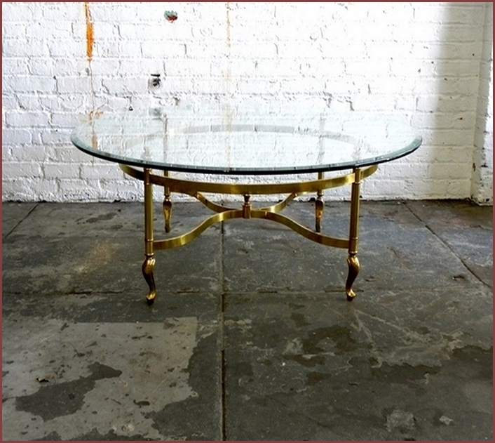 Round Glass Coffee Table Gold
