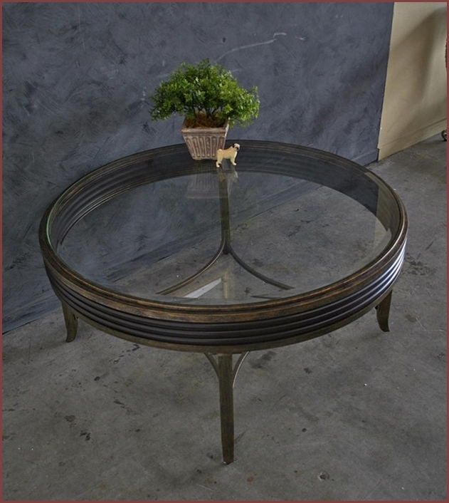 Round Glass Coffee Table With Metal Base