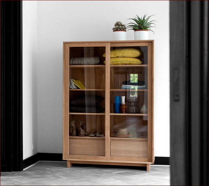 Solid Wood Bookcases With Glass Doors