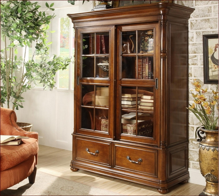 Tall Narrow Bookcase With Glass Doors