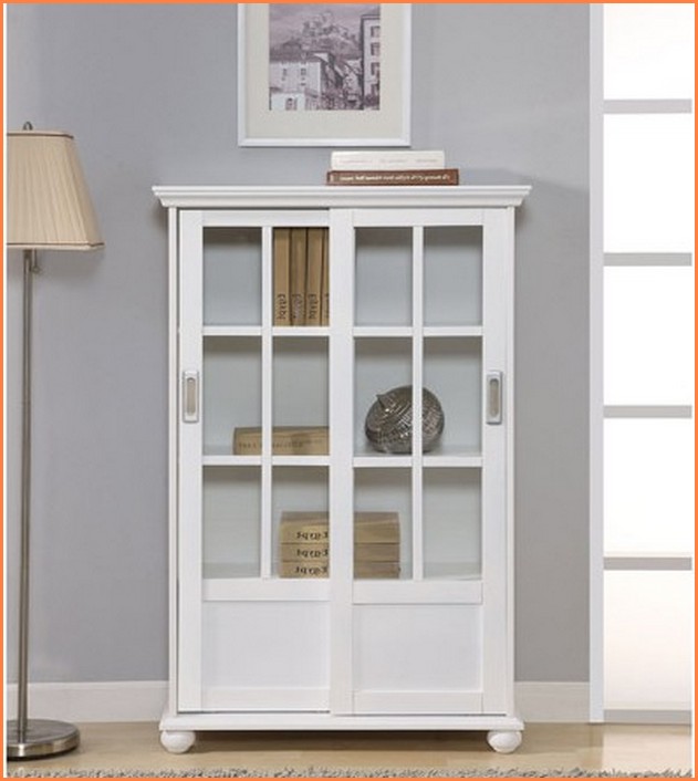 White Bookcase With Doors On Bottom