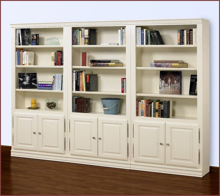 White Bookcase For Glass Doors