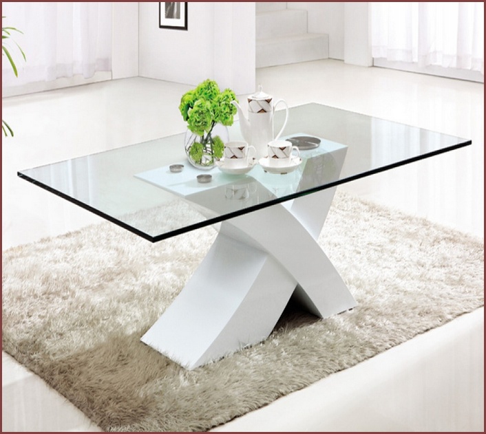White Coffee Table With Glass Top