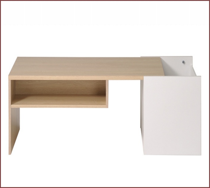 White Coffee Table With Wood Top