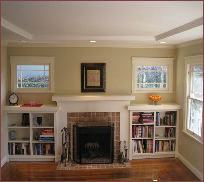 White Fireplace For Bookcases