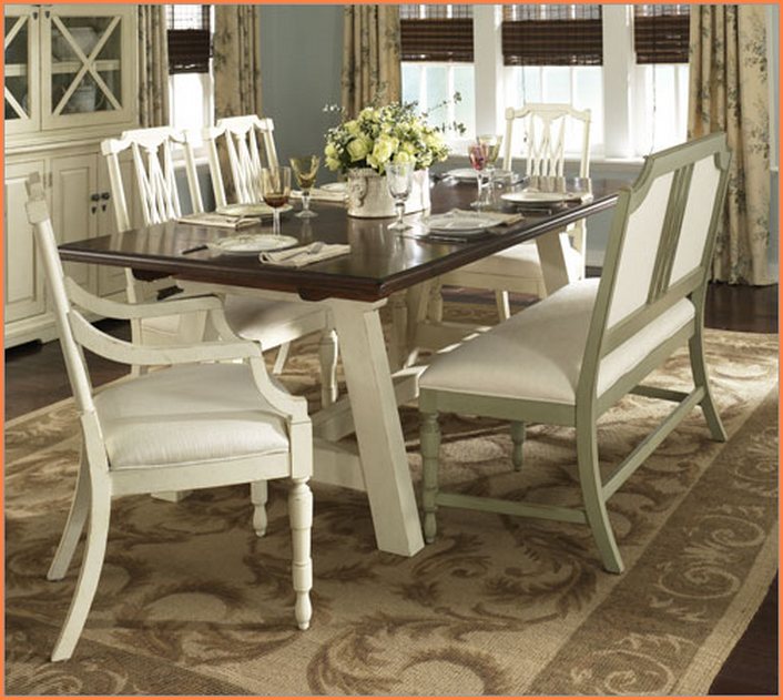 White Trestle Dining Table