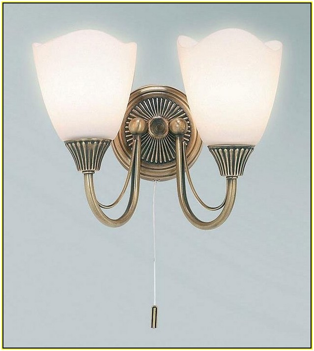 Antique Brass Wall Lights With Pull Cord