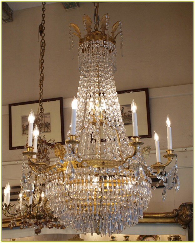 Antique French Empire Crystal Chandelier