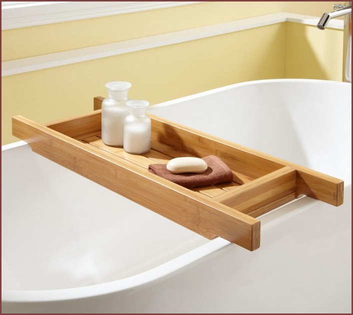 Bamboo Bathtub Caddy With Extending Sides By Toilettree Products