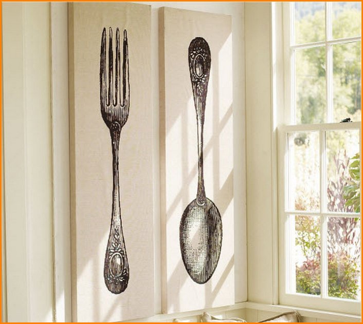 Big Spoon And Fork Wall Decoration