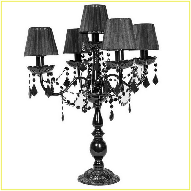 Black Crystal Chandelier Table Lamp