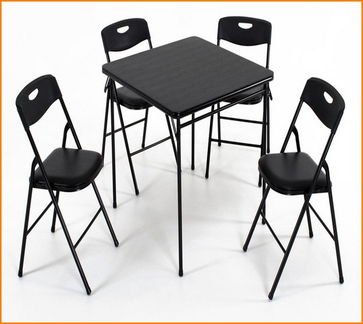 Black Folding Table And Chairs