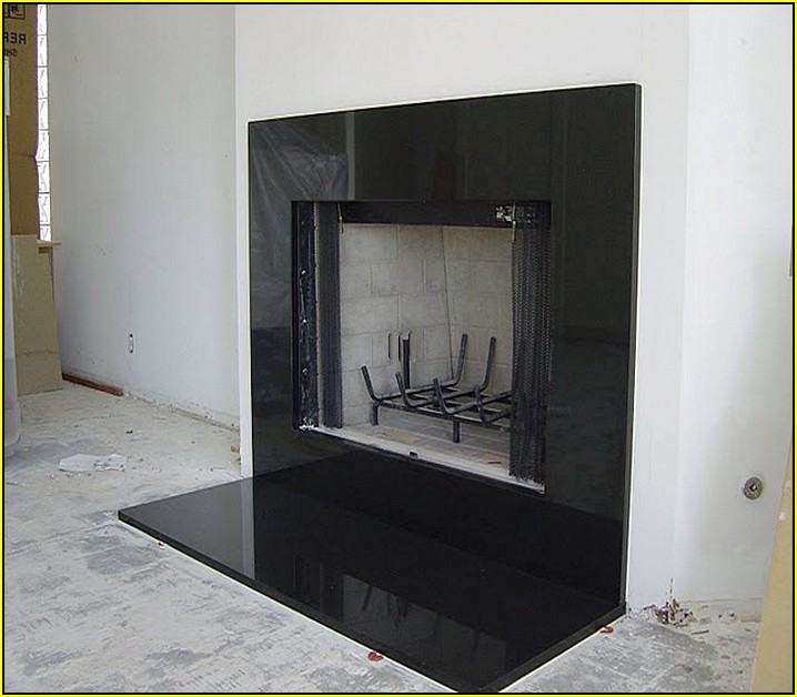 Black Granite Tile Fireplace