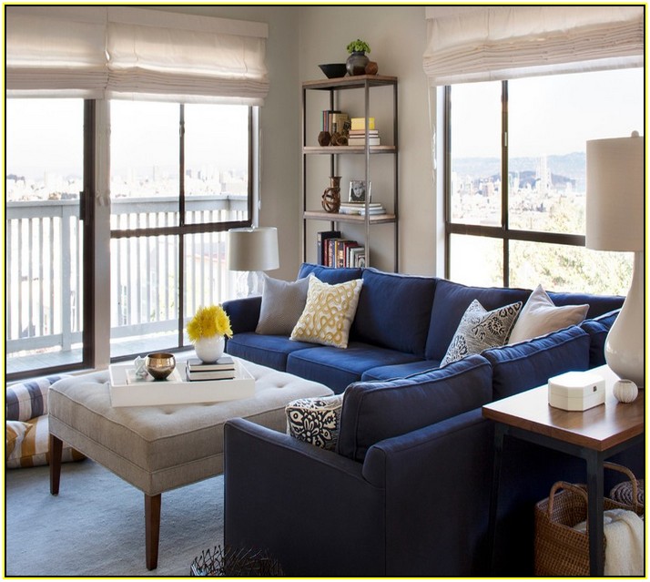 Blue Denim Sectional Sofa