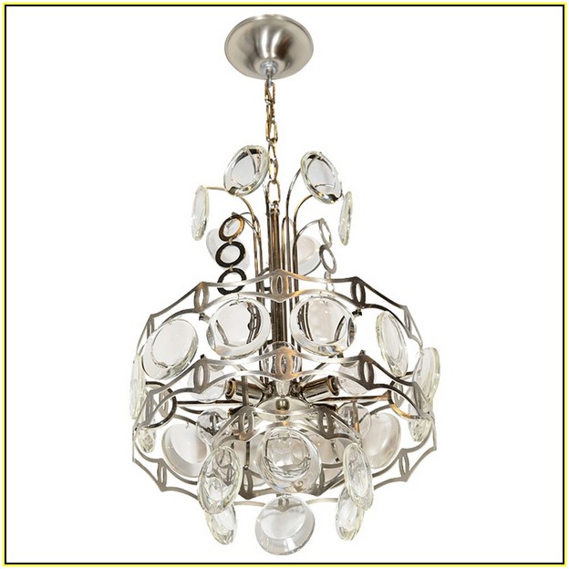 Brushed Nickel Chandelier With Crystals