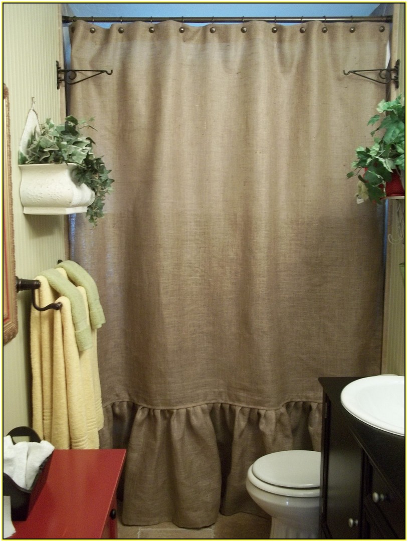 Burlap Shower Curtains