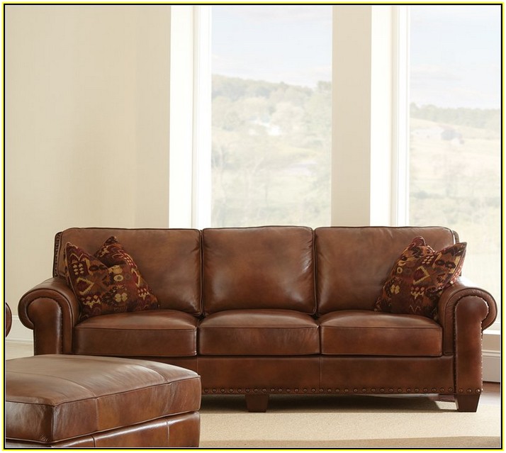 Caramel Brown Leather Sofa