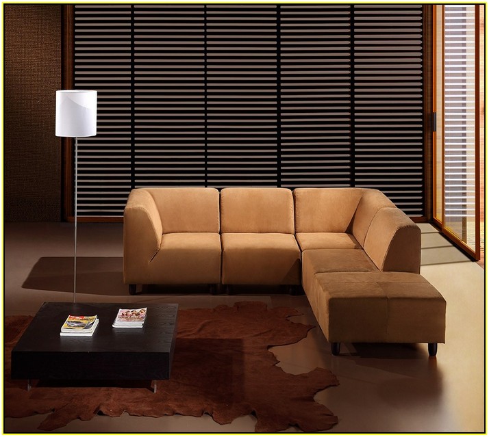 Caramel Leather Sectional Sofa