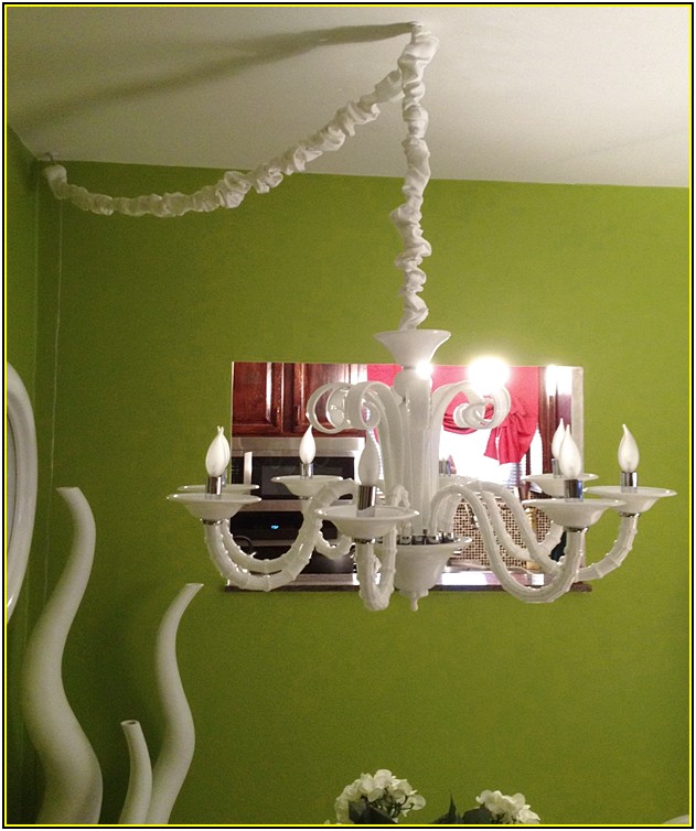Chandelier Chain Cover White